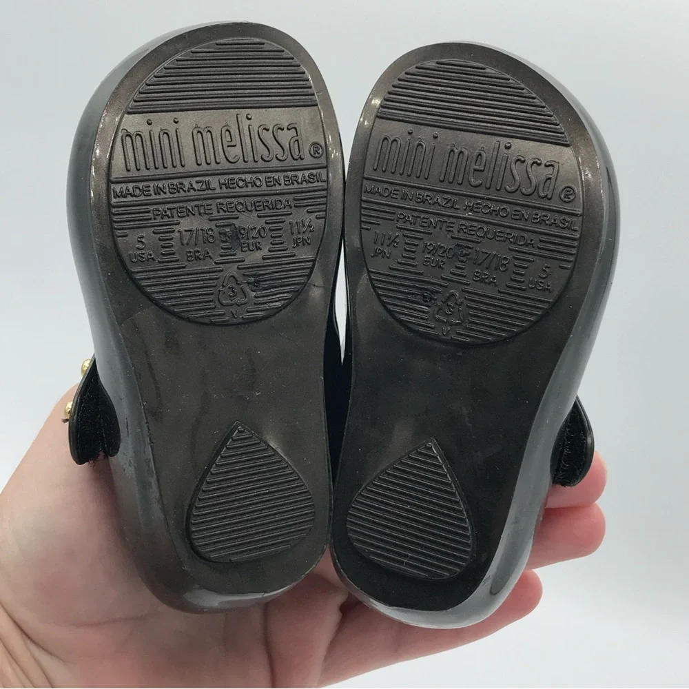 Mini Melissa Ultragirl Little Girls Sz 5‎ Triple Bow Mary Jane Shoes Sandals EUC